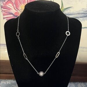 Stainless Steel black and white Roman numeral necklace